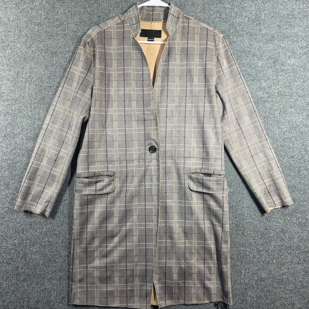NWT Anthropologie BlankNYC Jacket Womens Small Renegade Plaid‎ Longline Blazer